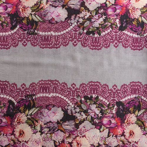 Шерсть плательная 066-02270 серый принтованный