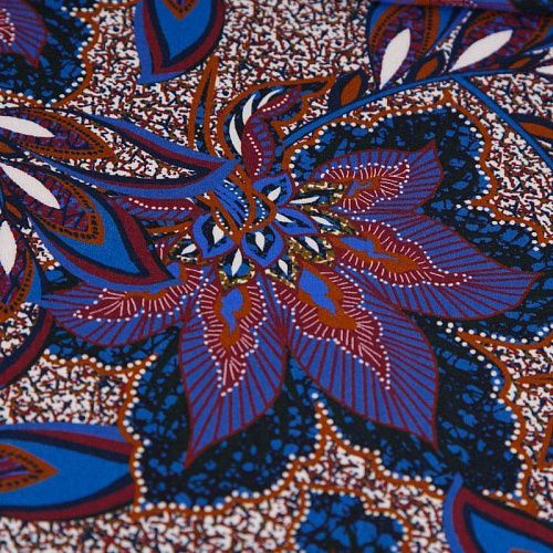 Креп 026-12183 васильковый принтованный