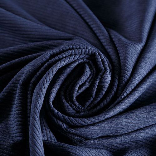 Вельвет 008-06504 темно-синий однотонный