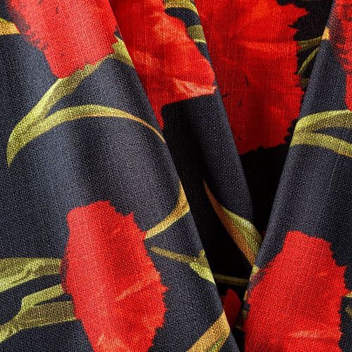 Лен искусственный 035-07872 черный принтованный