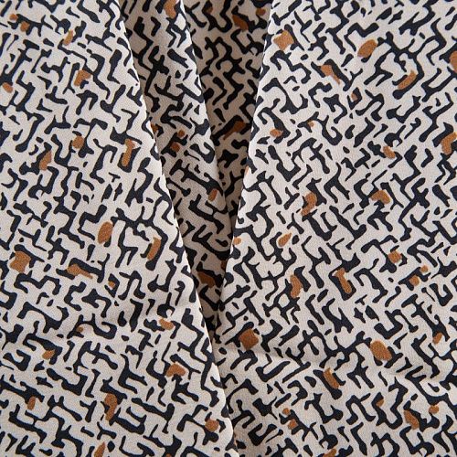 Коттон стрейч 063-12322 молочный принтованный