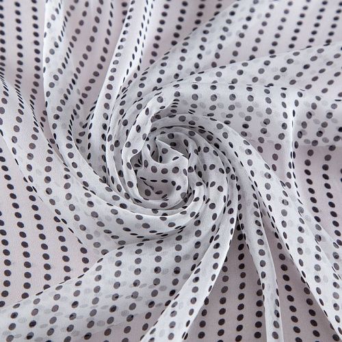 Шифон шелковый 068-20322 белый принтованный