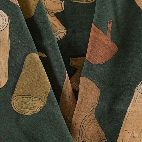 Вискоза 009-12206 бутылочный зеленый принтованный