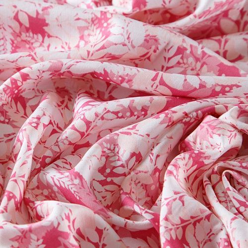 Штапель 069-13554 разбеленный розовый принтованный