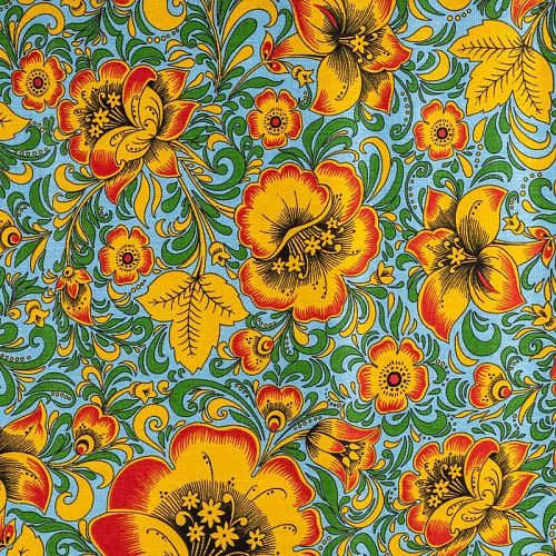 Бязь 007-00690 голубой принтованный