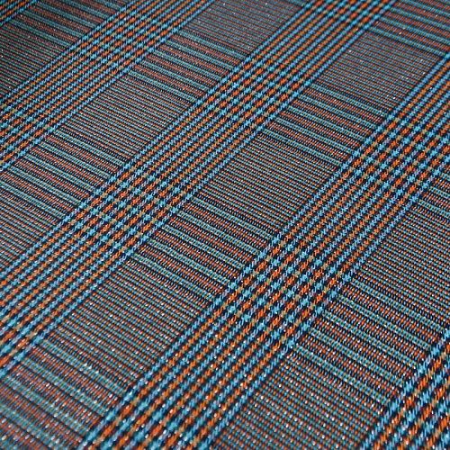 Ткань костюмная с люрексом 025-12235 лазурно-оранжевый