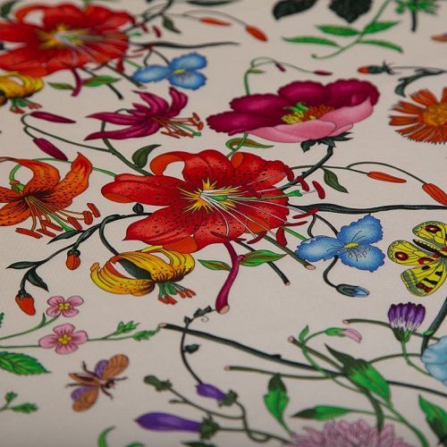 Ткань плащевая Gucci 042-19169 белый принтованный