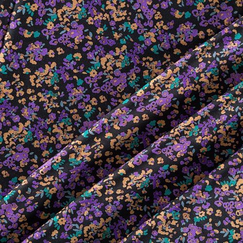 Твил-штапель 069-04020 черный принтованный