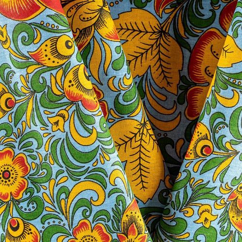 Бязь 007-00690 голубой принтованный