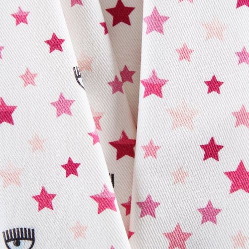 Джинс стрейч 015-12545 молочный принтованный