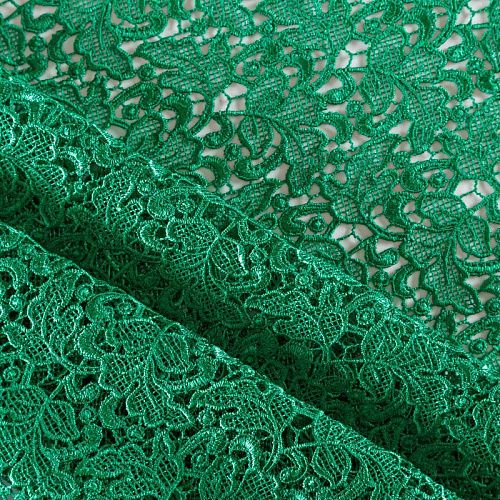 Гипюр-макраме К12-959 изумрудный