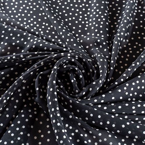 Креп-шифон 027-01878 черный принтованный