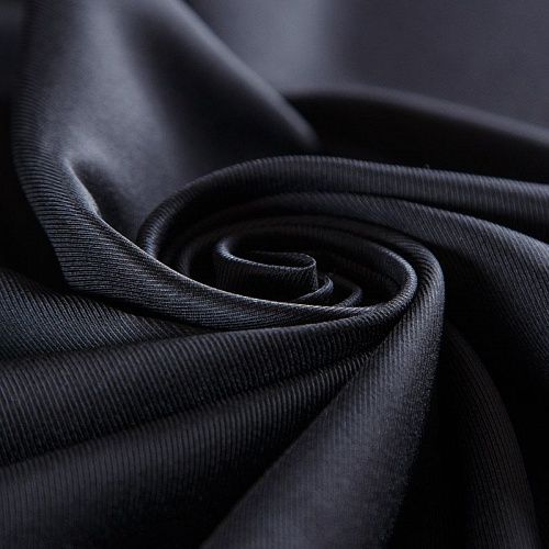 Ткань подкладочная стрейч 045-16850 черный однотонный