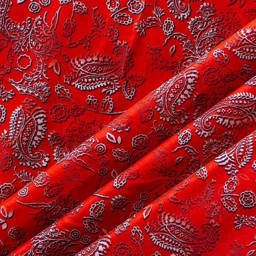 Батист 003-00869 красный принтованный