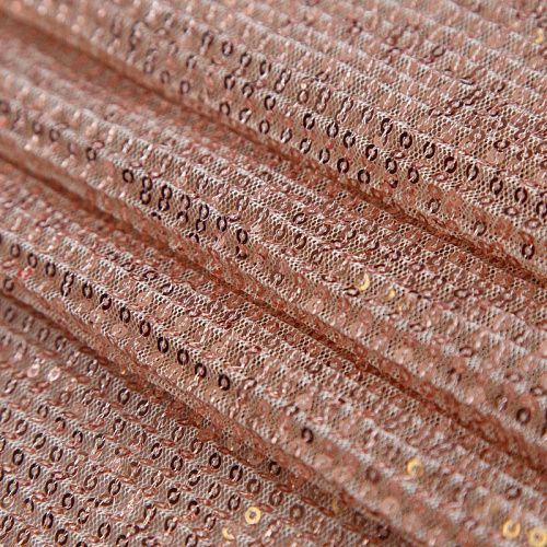 Пайетки на сетке плиссе 055-16376 розовое золото