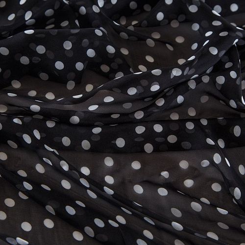 Шифон 068-16537 черный принтованный