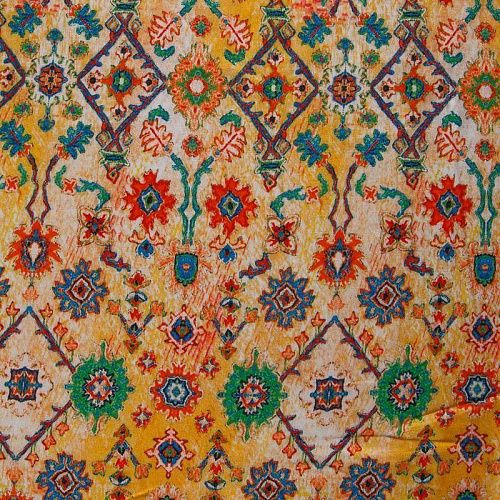 Штапель 069-17637 шафрановый принтованный