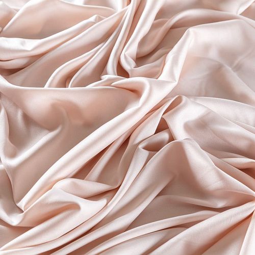 Креп-атлас стрейч 001-09716 пудровый однотонный