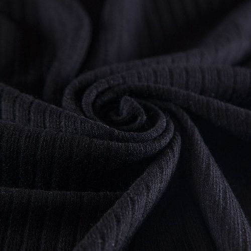 Трикотаж-лапша 056-15618 черный однотонный