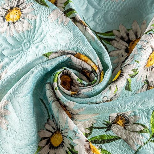 Жаккард К13-216 голубой принтованный