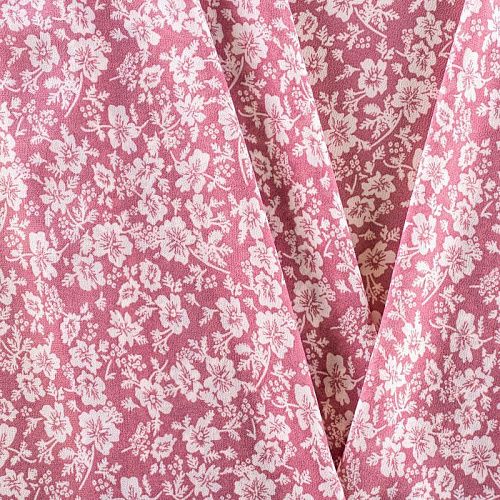Креп-шифон 027-01414 розовый антик принтованный