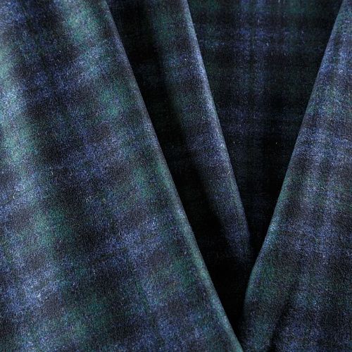 Ткань костюмная 025-09651 сине-зеленый принтованный