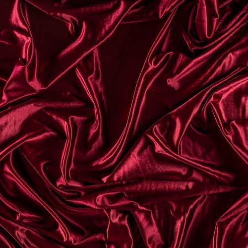 Бархат-лайкра К33-761 бордовый однотонный