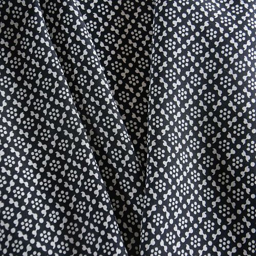 Крепдешин натуральный 028-12194 черный принтованный