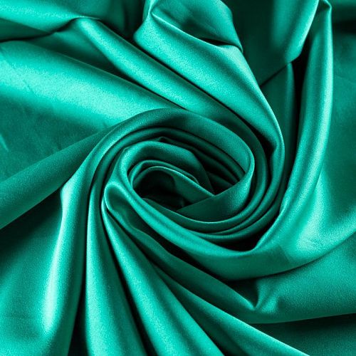 Шелк синтетический стрейч К222-02 нефритовый зеленый однотонный