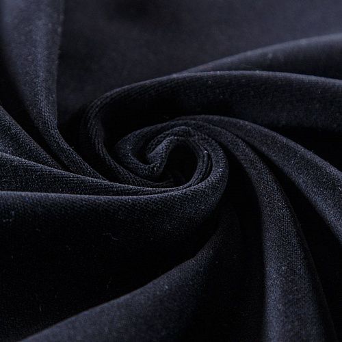 Ткань портьерная негорючая бархат 09-02-13724 черный однотонный