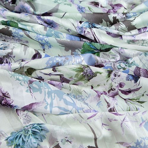 Хлопок 063-20280 разбеленный салатовый принтованный