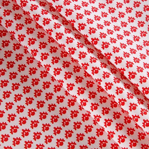 Коттон стрейч 063-12210 белый принтованный