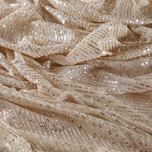 Пайетки на сетке 055-17906 телесный