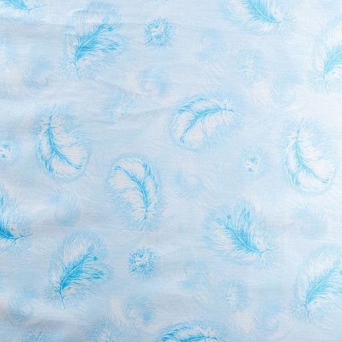 Тик наволочный 054-01915 голубой принтованный