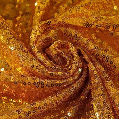 Пайетки на сетке 055-19012 шафрановый