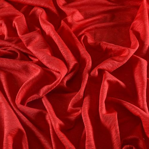 Трикотаж 056-11943 оранжево-красный однотонный