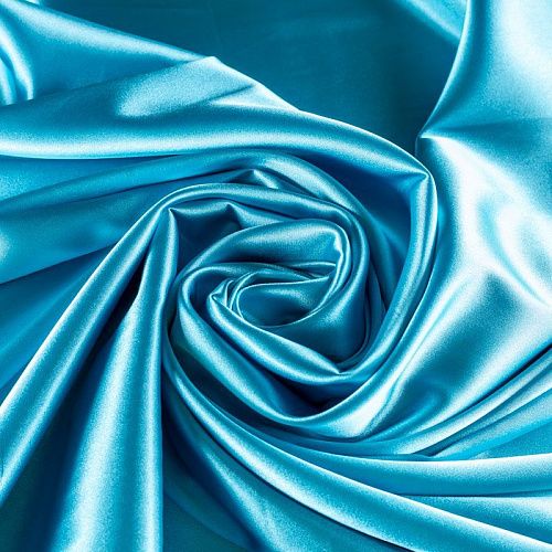 Креп-сатин К33-856 голубой однотонный