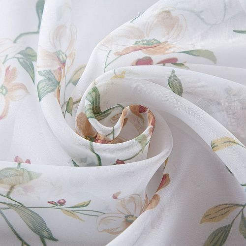 Тюль вуаль 03-01-13165 белый принтованный