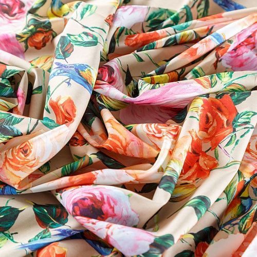 Вискоза "Лоренцо" 036-08213 бежевый принтованный