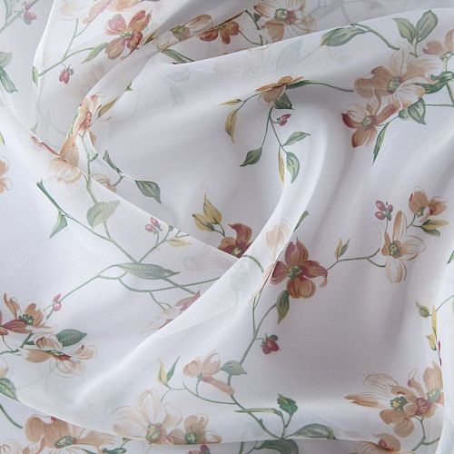 Тюль вуаль 03-01-13165 белый принтованный