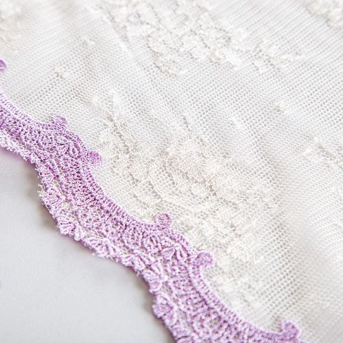 Кружево на сетке 160 мм Ф01-0008 сливочно-сиреневый