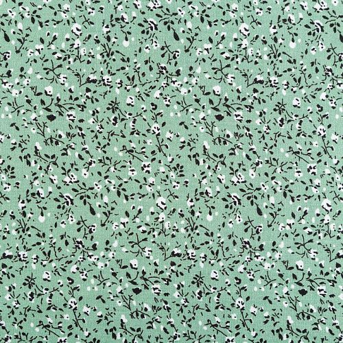 Штапель 069-04035 мятно-зеленый принтованный