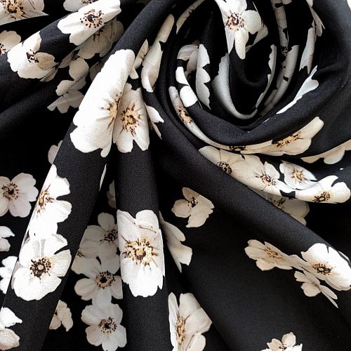 Шелк натуральный К32-170 черный принтованный