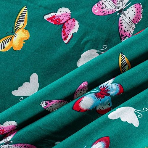 Штапель 069-01598 col.5 бриллиантовый зеленый принтованный