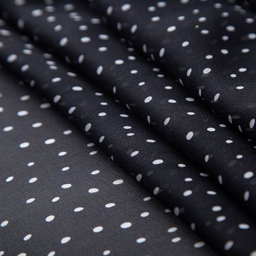 Шифон шелковый 068-19908 черный принтованный