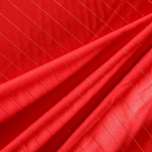 Шелк синтетический с люрексом 065-06925 красный однотонный