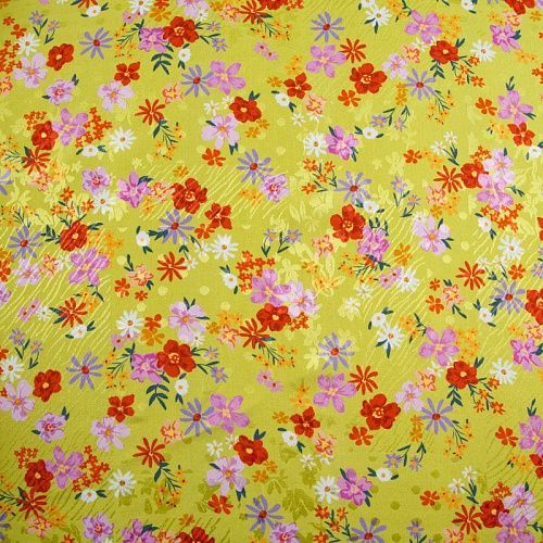 Вискоза 009-12435 лимонный принтованный