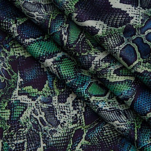 Шелк синтетический 065-13923 салатовый принтованный