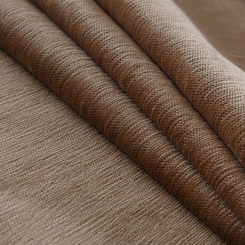 Ткань портьерная шенилл 22-02-14496 коричневый однотонный