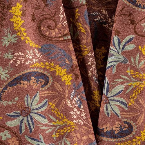 Креп К36-047 коричневый принтованный